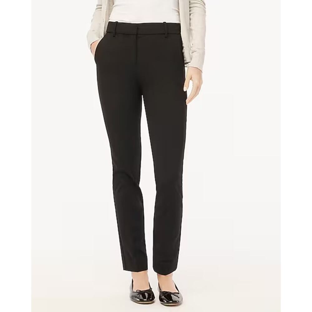 NWOT J.Crew Factory Slim Fit Full Length Trouser Dress Pant In Black Size 0